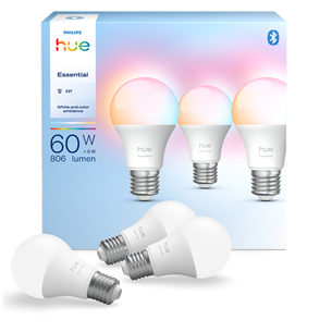 Philips Hue Essential A60, Full Color, E27, 3 pc, white - Smart light