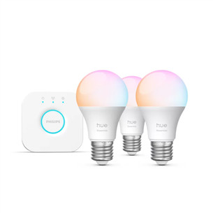 Philips Hue Essential Starter Kit, A60 + Hue Bridge, Full Color, E27, 3 pc, white - Smart light 929004235411