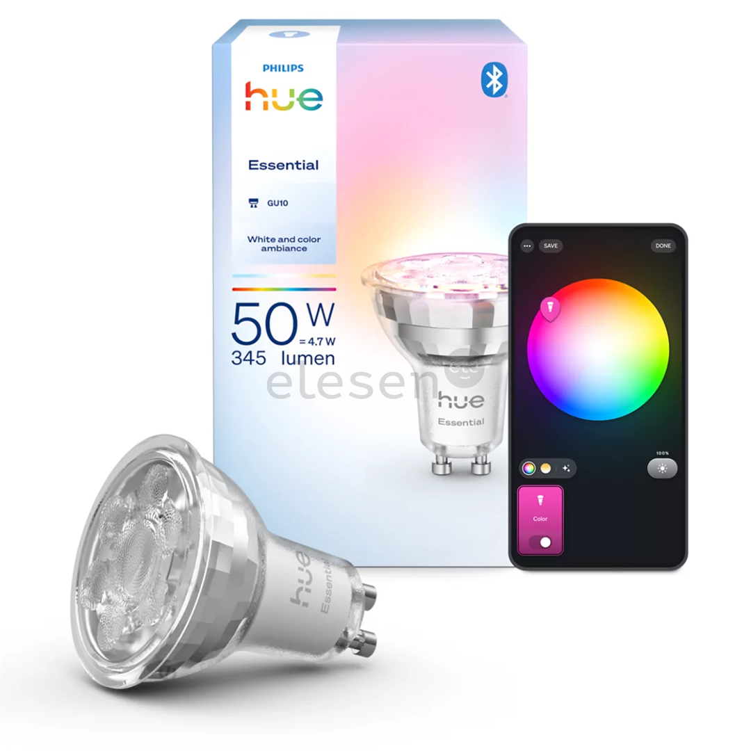 Philips Hue Essential Spot, Full Color, GU10, white - Smart light