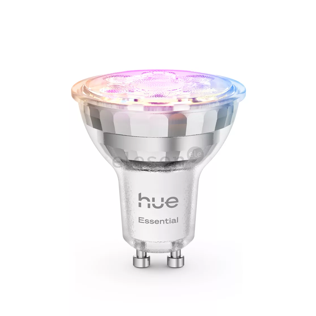 Philips Hue Essential Starter Kit, Spotlight + Hue Bridge, Full Color, GU10, 3 pc, white - Smart light kit