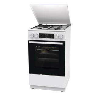 Gorenje, 62 л, ширина 50 см, белый - Газовая плита с электрической духовкой