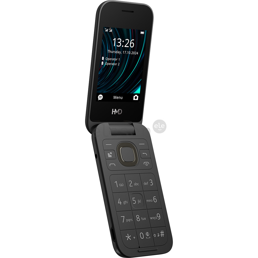 HMD 2660 Flip, juodas - Mobilusis telefonas