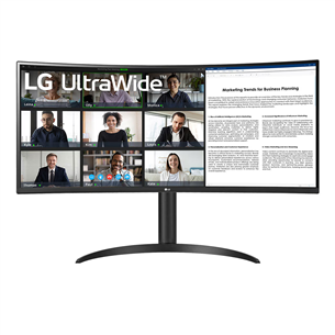 LG WR55QC UltraWide, 34'', QHD, LED VA, 100 Гц, USB-C, изогнутый, черный - Монитор 34WR55QK-B