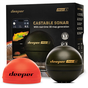 Deeper Smart Sonar Chirp+ 3, brown green - Castable sonar ITGAM1951