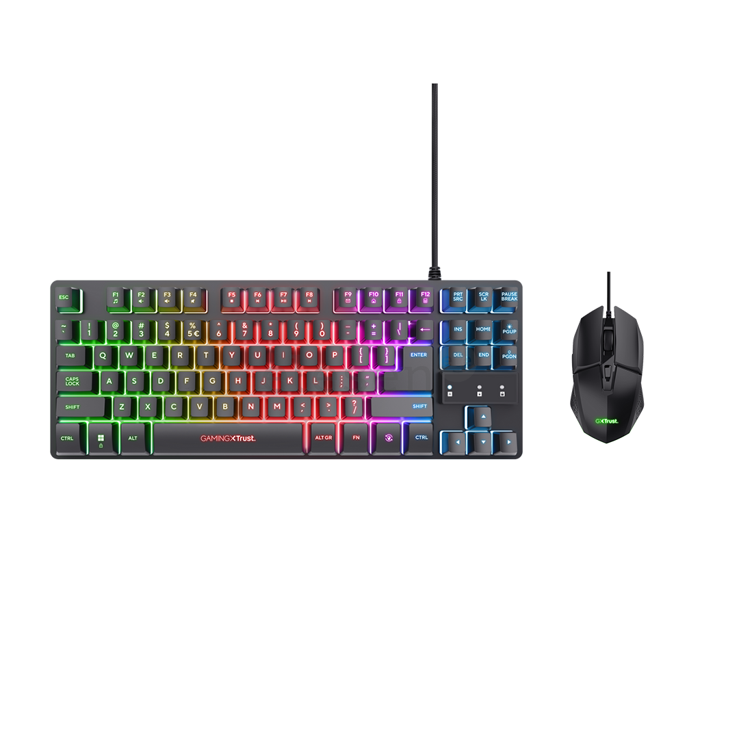 Trust GXT 798 2-in1 Gaming Set, US, juoda - Klaviatūra ir pelė