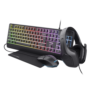 Trust GXT 792 Quadrox 4-in-1 Gaming Bundle, US, juodas - Komplektas 25155