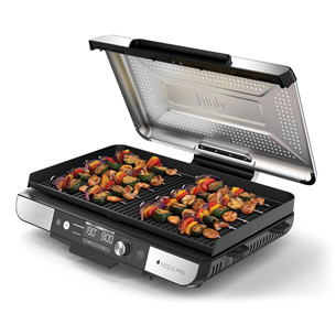 Ninja Sizzle Pro XL Grill & Flat Plate, sidabro spalvos/juodas - Elektrinis grilis GX101EU