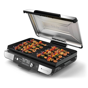 Ninja Sizzle Pro XL Grill & Flat Plate, silver/black - Indoor grill GX101EU