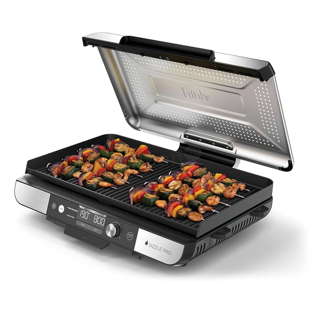 Ninja Sizzle Pro XL Grill & Flat Plate, sidabro spalvos/juodas - Elektrinis grilis