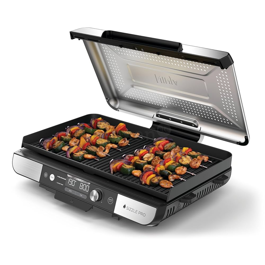 Ninja Sizzle Pro XL Grill & Flat Plate, silver/black - Indoor grill