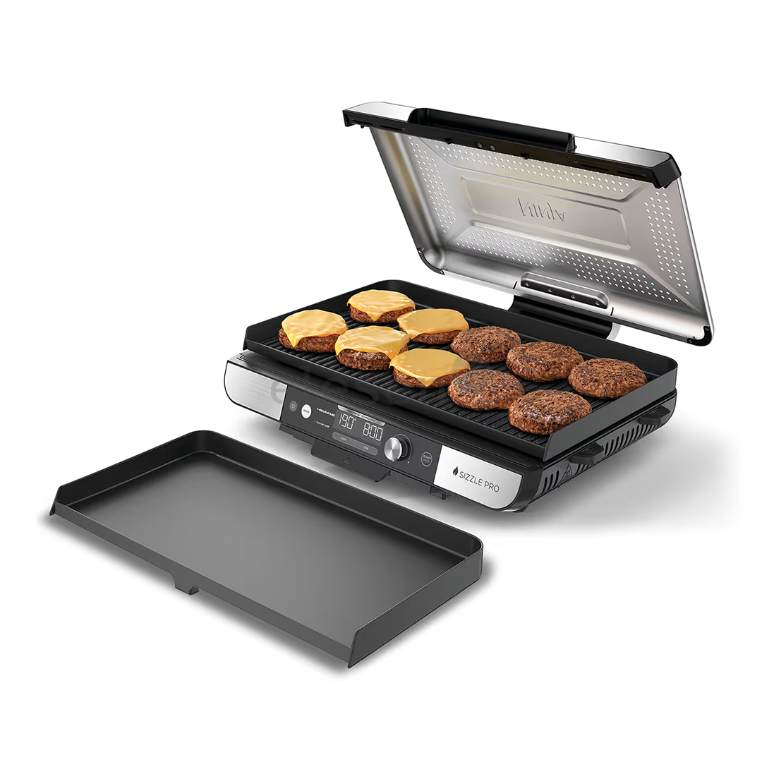 Ninja Sizzle Pro XL Grill & Flat Plate, silver/black - Indoor grill