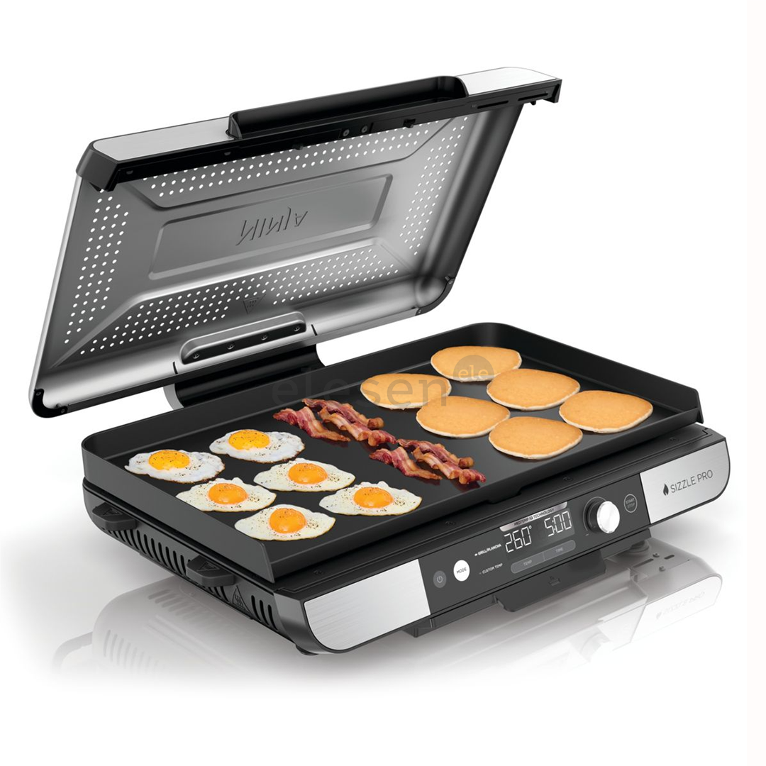 Ninja Sizzle Pro XL Grill & Flat Plate, silver/black - Indoor grill
