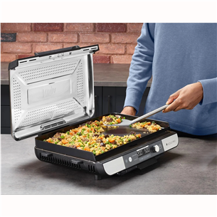 Ninja Sizzle Pro XL Grill & Flat Plate, silver/black - Indoor grill