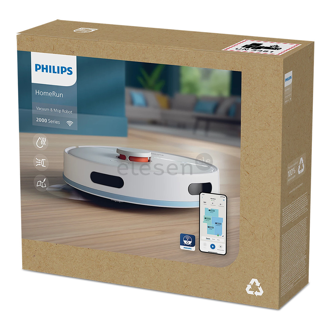 Philips 2000 Series, wet & dry, baltas - Dulkių siurblys robotas