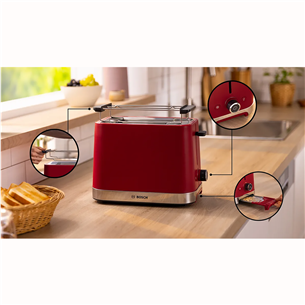 Bosch MyMoment, 950 W, red - Toaster