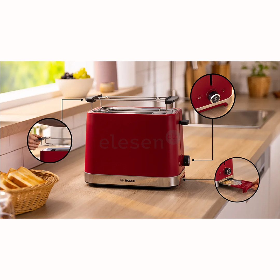 Bosch MyMoment, 950 W, red - Toaster
