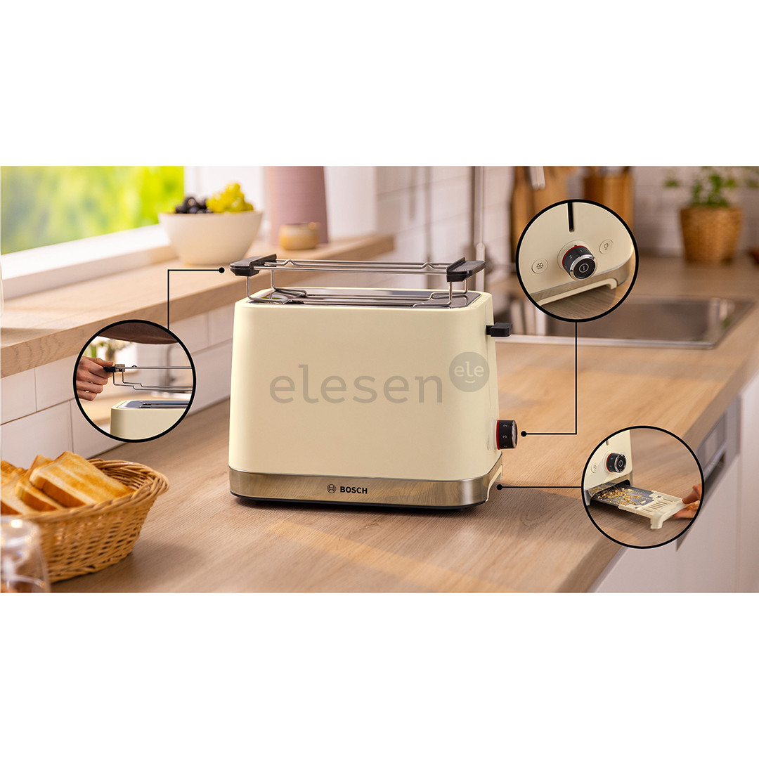 Bosch MyMoment, 950 W, beige - Toaster