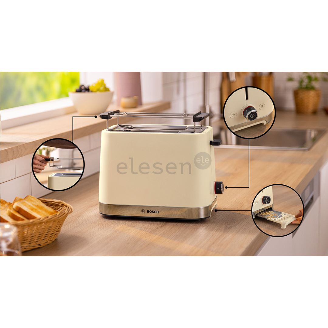 Bosch MyMoment, 950 W, beige - Toaster