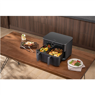 Xiaomi Dual Zone, 10 L, juoda - Karšto oro gruzdintuvė