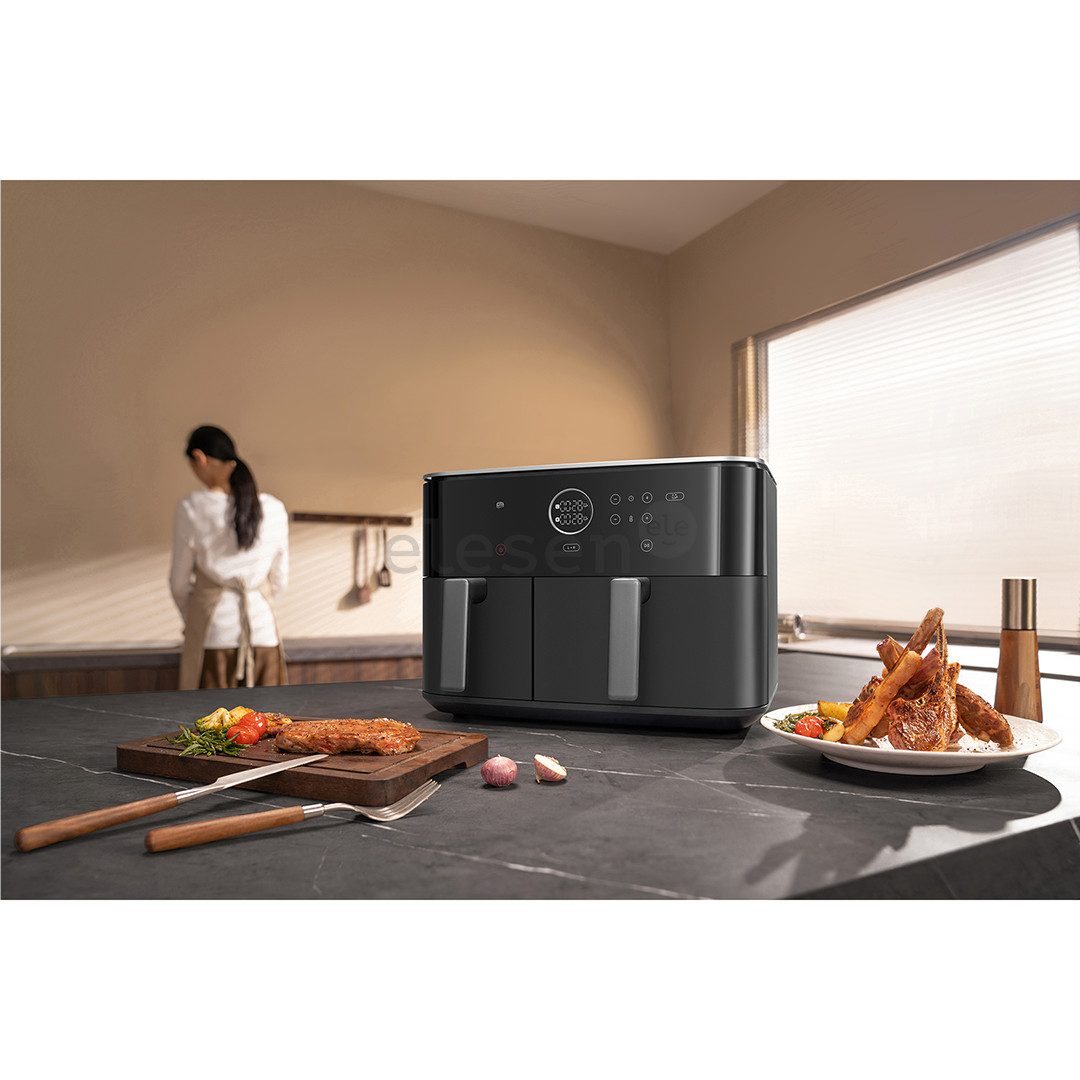 Xiaomi Dual Zone, 10 L, juoda - Karšto oro gruzdintuvė