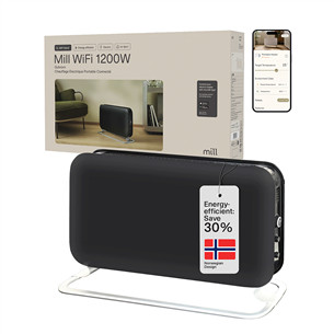 Mill, WiFi, 1200 W, juodas - Konvekcinis radiatorius