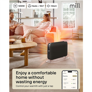 Mill, WiFi, 1200 W, juodas - Konvekcinis radiatorius