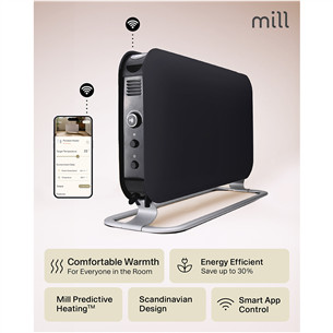 Mill, WiFi, 1200 W, juodas - Konvekcinis radiatorius