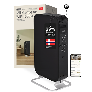 Mill Gentle Air WiFi, 1500 Вт, черный - Масляный радиатор