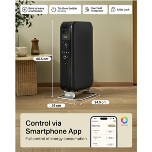 Mill Gentle Air WiFi, 1500 Вт, черный - Масляный радиатор