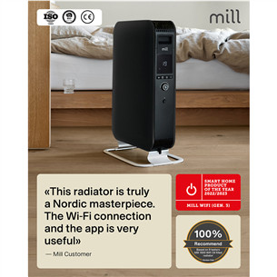 Mill Gentle Air WiFi, 1500 W, juodas - Tepalinis radiatorius