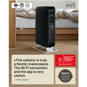 Mill Gentle Air WiFi, 1500 Вт, черный - Масляный радиатор