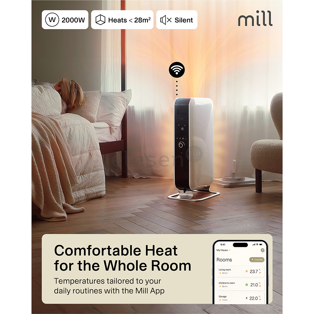 Mill Gentle Air WiFi, 2000 Вт, белый - Масляный радиатор