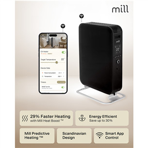 Mill Gentle Air WiFi, 2000 W, juodas - Tepalinis radiatorius