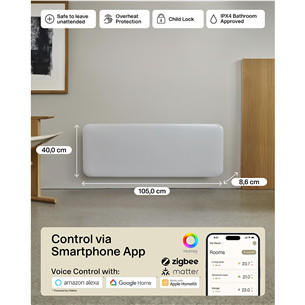 Mill Gen 4, Wi-Fi, 1300 W, baltas - Elektrinis radiatorius