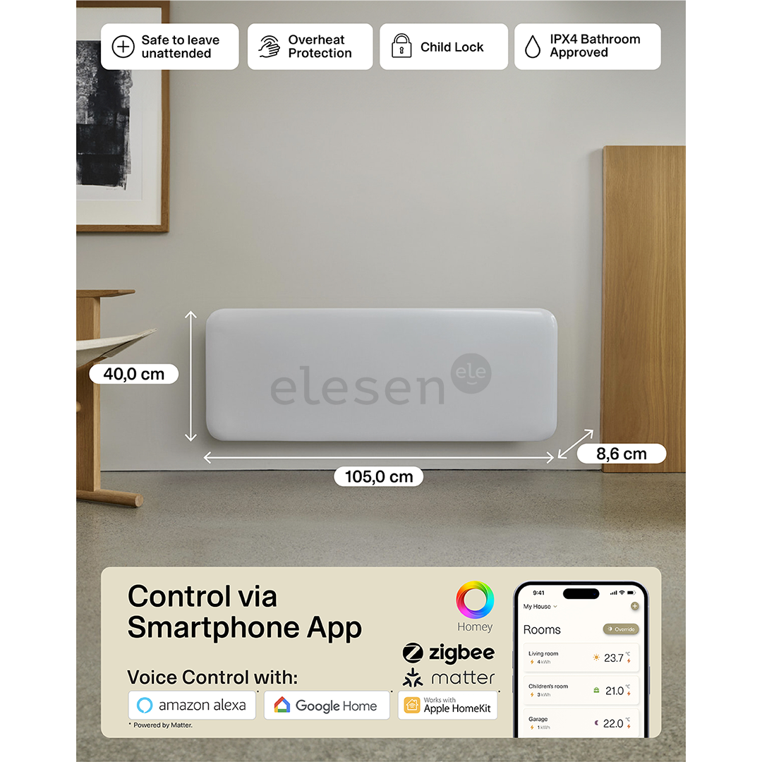 Mill Gen 4, Wi-Fi, 1300 Вт, белый - Электрический радиатор