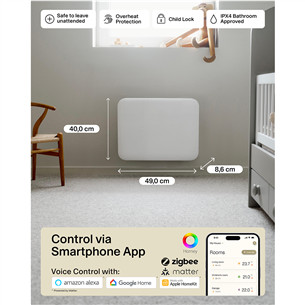 Mill Gen 4, Wi-Fi, 400 W, baltas - Elektrinis radiatorius