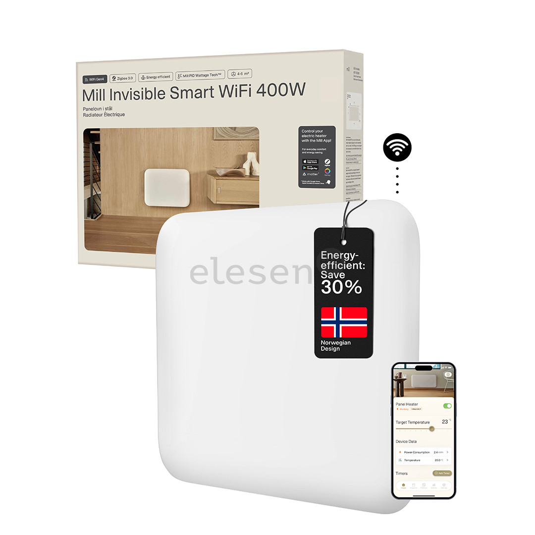 Mill Gen 4, Wi-Fi, 400 W, baltas - Elektrinis radiatorius