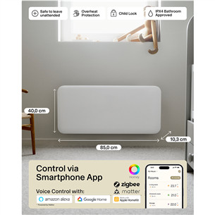 Mill Gen 4, Wi-Fi, 1500 W, baltas - Elektrinis radiatorius