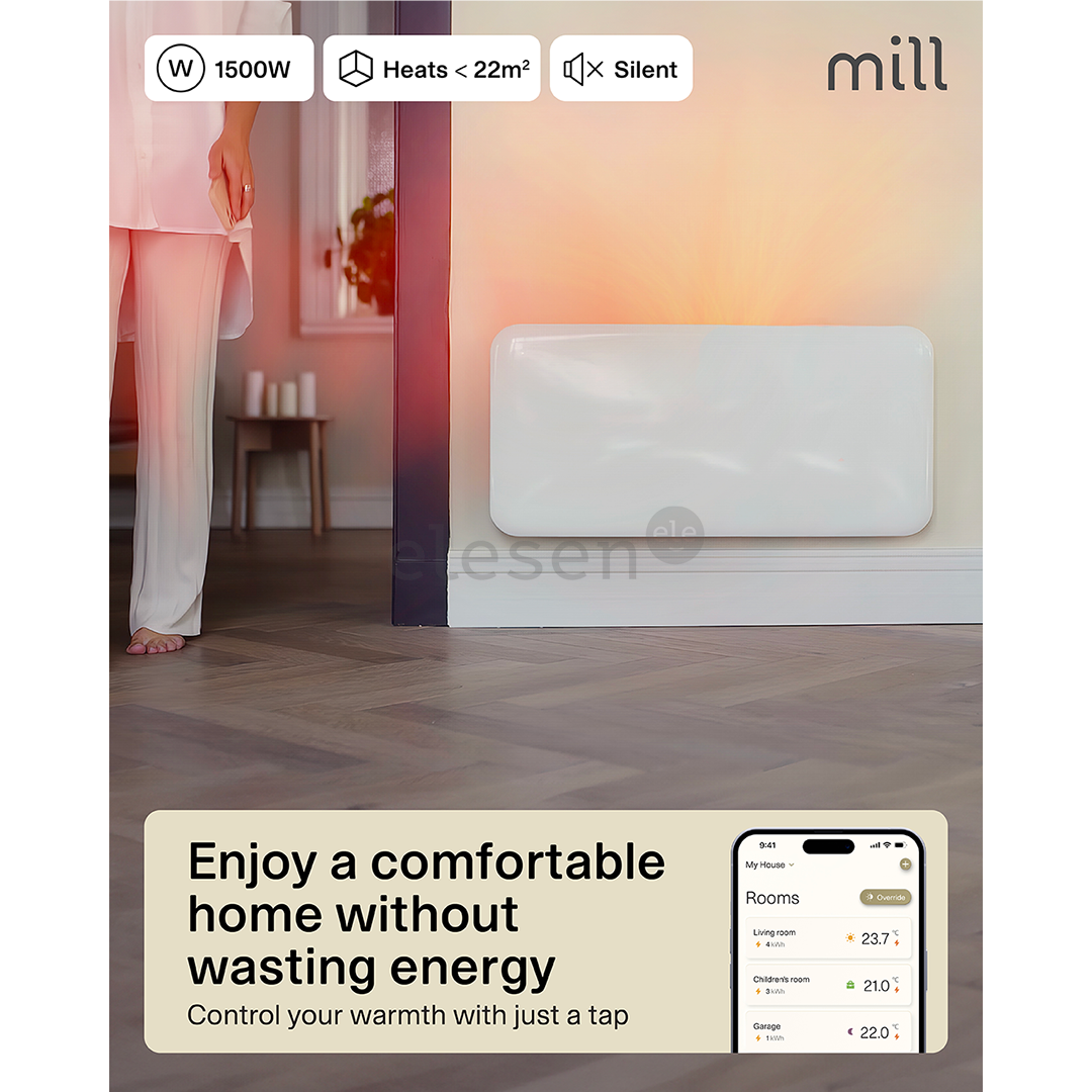 Mill Gen 4, Wi-Fi, 1500 Вт, белый - Электрический радиатор c подставкой