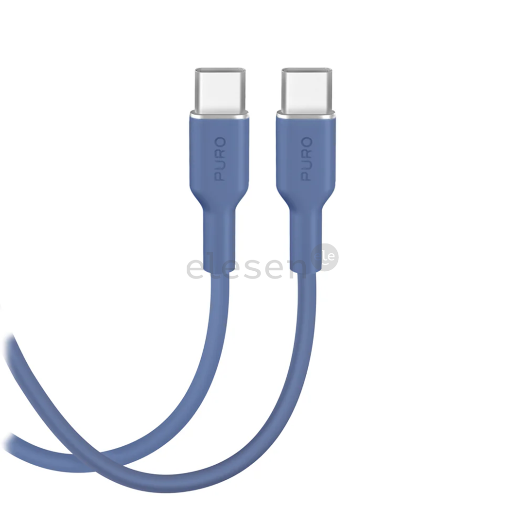 Puro Soft, USB-C / USB-C, 1,5 m, ice blue - Cable