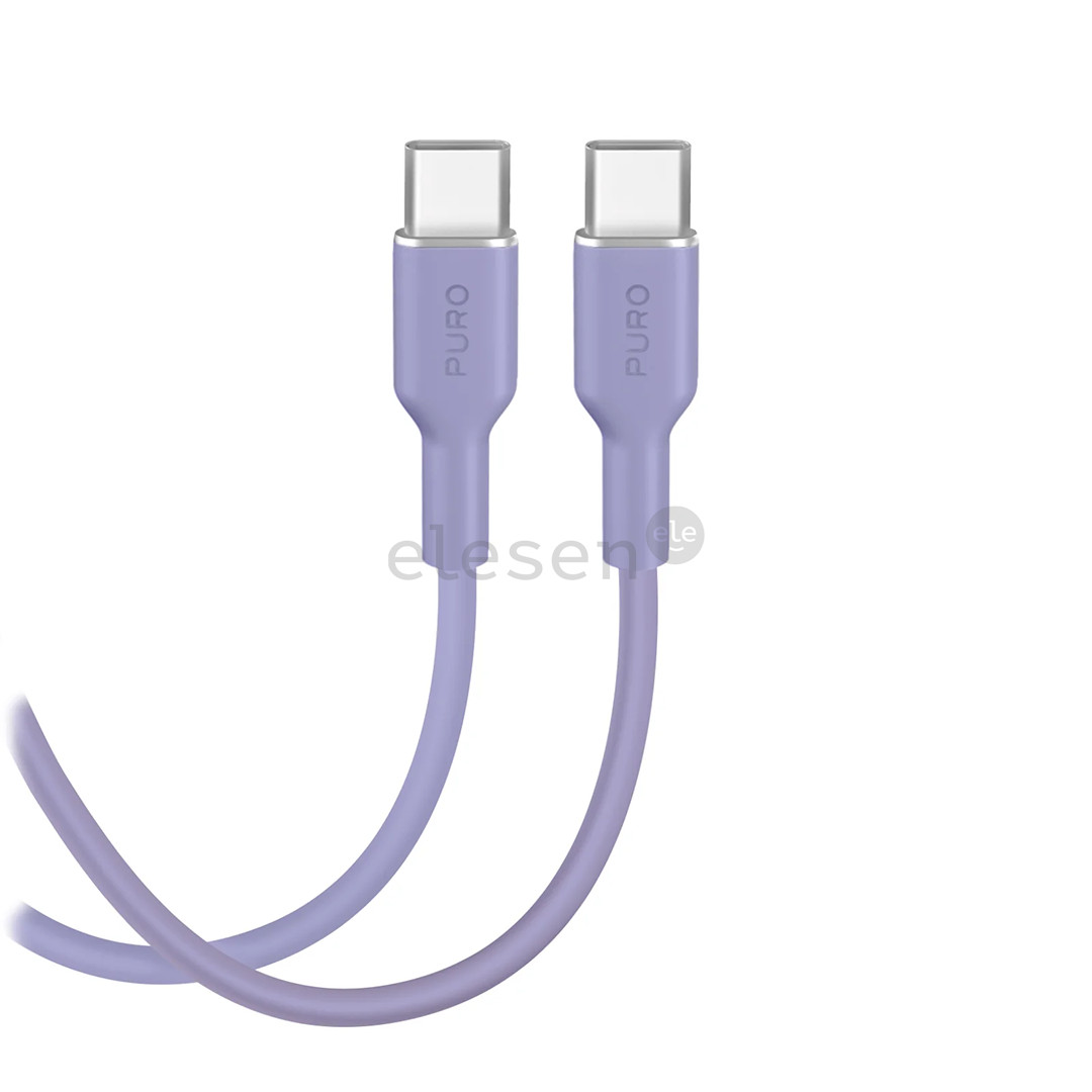 Puro Soft, USB-C / USB-C, 1,5 m,  lavender blue - Cable