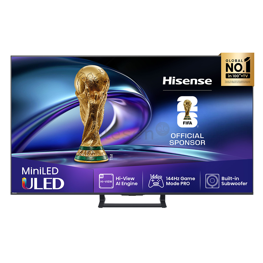 Hisense E8Q, 55'', 4K UHD, ULED, Mini LED, juodas - Televizorius