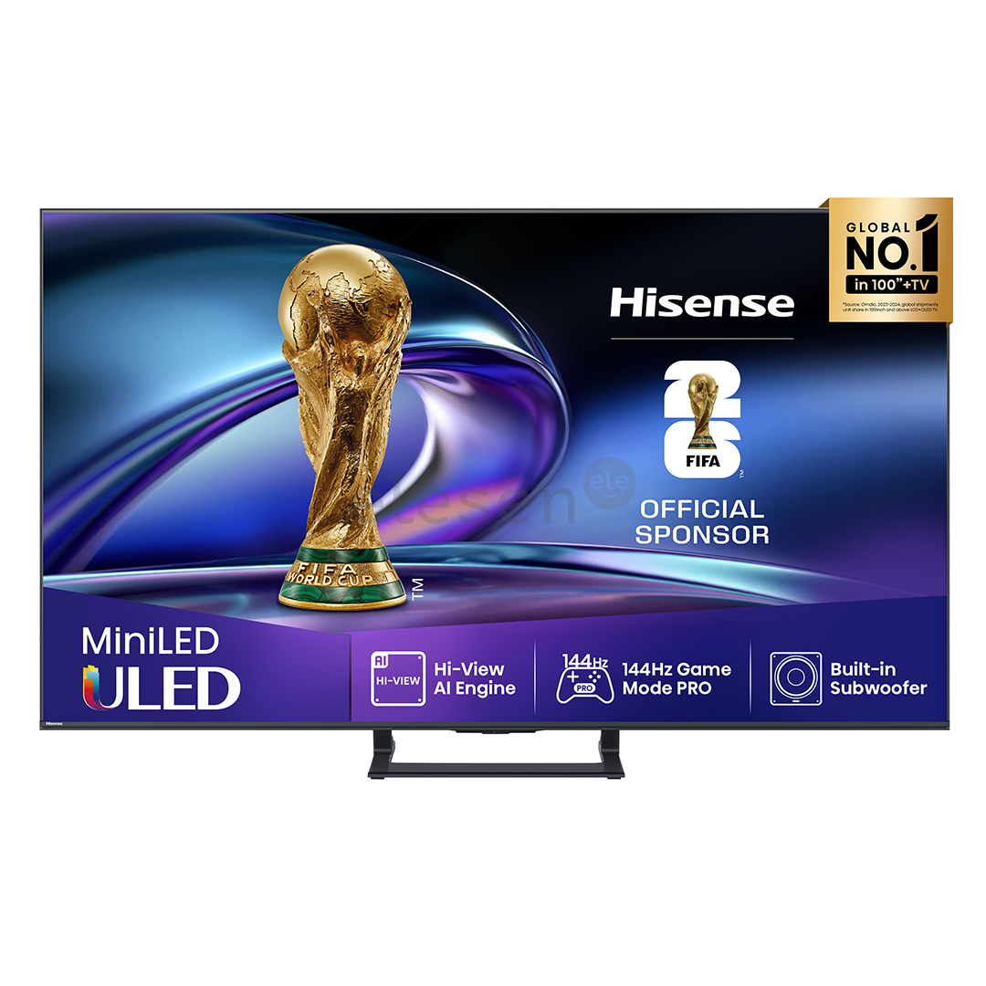 Hisense E8Q, 55'', 4K UHD, ULED, Mini LED, black - TV