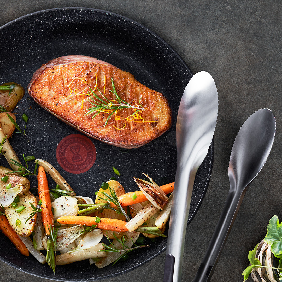 Tefal Dark Essential, 24/28 cm, black - Frypan set