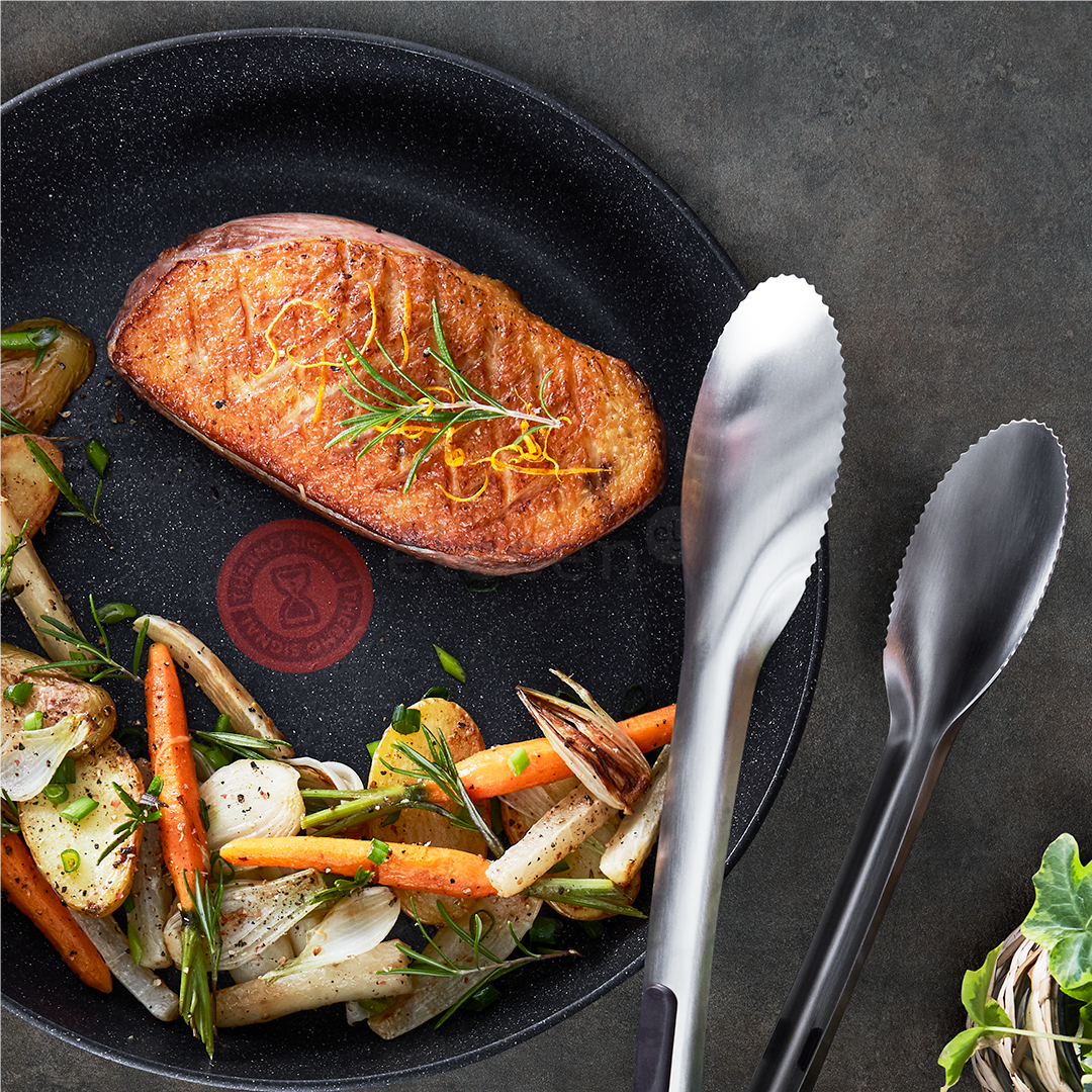 Tefal Dark Essential, 24/28 cm, juodas - Keptuvių rinkinys