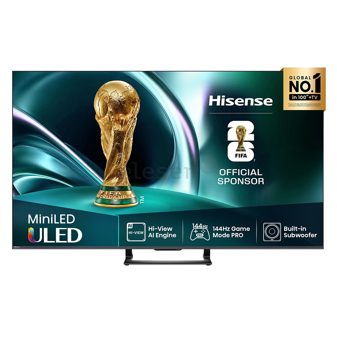 Hisense U7Q, 55'', 4K UHD, Mini LED, черный - Телевизор