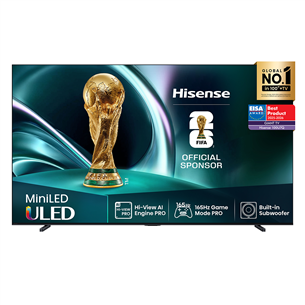 Hisense U7Q, 100'', 4K UHD, Mini LED, juodas - Televizorius 100U7Q