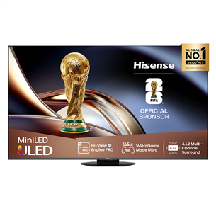 Hisense U8Q, 55'', 4K UHD, ULED, Mini LED, juodas - Televizorius 55U8Q