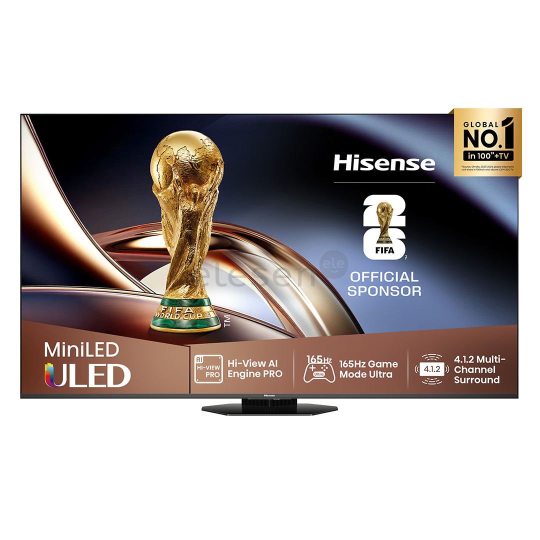 Hisense U8Q, 55'', 4K UHD, ULED, Mini LED, black - TV