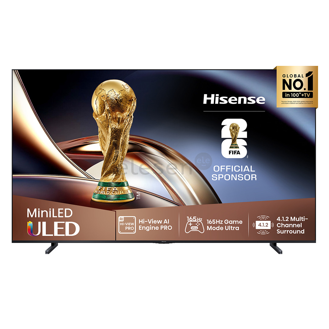 Hisense U8Q, 100'', 4K UHD, ULED, Mini LED, black - TV
